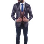Jan Carlucci Kombinli Slimfit Yelekli Takım Elbise - 56 - Lacivert