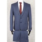 Jan Carlucci Slim Fit Mono Yaka-Çift Yırtmaç Mavi Yelekli Drop 6 Takım Elbise - 54