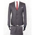 Jan Carlucci Slim Fit Sivri Yaka-Çift Yırtmaç Açık Kahverengi Drop 6 Yelekli Takım Elbise - 50