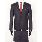 Jan Carlucci Slim Fit Sivri Yaka-Çift Yırtmaç Kahverengi Drop 6 Yelekli Takım Elbise - 54