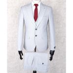 Jan Carlucci Slim Fit Sivri Yaka-Çift Yırtmaç Taş Rengi Drop 6 Yelekli Takım Elbise - 54 - 6 Drop