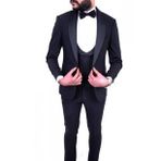 Jan Carlucci Slimfit Şal Yaka Damatlık Takım Ceket - Yelek - Pantolon - Gömlek - Papyon