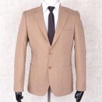 Jan Carlucci Yazlık Iki Düğme-Yarım Astar- Slimfit Drop 6 Ceket-Açık Somon Rengi - 58 - 6 Drop - Camel