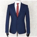 Jan Carlucci Yazlık Iki Düğme-Yarım Astar- Slimfit Drop 6 Ceket-Lacivert - 48 - 6 Drop