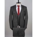 Jan Carlucci Yelekli Slimfit Drop 6 Takım Elbise - 56 - 6 Drop - Koyu Gri