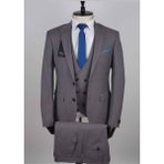 Jan Carlucci Yelekli Slimfit Drop 6 Takım Elbise - 6 Drop - Gri - 46