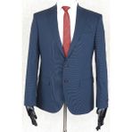 Jan Carlucci Yünlü Erkek Slimfit Mono Yaka Lacivert Drop 6 Tek Ceket - 46