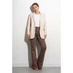 Janbely Blazer Deri Ceket - 0-Krem - S