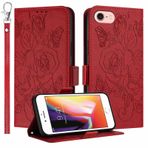 JanCalm iPhone SE 3. Nesil Kılıf 2022, SE 2020 Kılıf, iPhone 6/6S/7/8 Cüzdan Kılıfı, [RFID Engelleme] [Kart Nakit Yuvaları] [Bilek Kayışı] Sevimli Çiçekli Kelebek Deri Koruyucu Stand Kapaklı Kapak