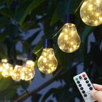 Janchs 4,3 m Pille Çalışan 20 Asma Ampul 100 LED Şerit Işık, İç Mekan Dış Mekan Dekorasyonları Ev, Yatak Odası, Veranda, Balkon, Noel Partisi için Vintage Ticari Pil Dış Mekan Işıkları (8 Mod)