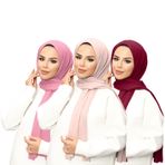 janisramone® Bayan baş Eşarp, 3'lü Paket Düz Jarse Başörtüsü, Kadınlar için Müslüman Yumuşak Esnek Eşarp İngiltere, Modern Bayan Eşarpları, Kadınlar için Şık Hediye Eşarpları, Gül Pembesi - Çıplak -