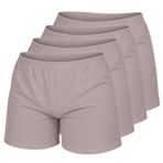 janisramone® Hotpants kız bisikletçi pantolonu, yumuşak elastik bel, yaz, fitness stüdyosu, yoga, jimnastik, kız, hafif aktif giyim, egzersiz spor pantolonu, bale kızı, neon dans şortu, 4 adet, Mokka
