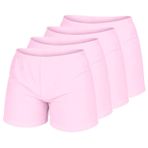 janisramone® Hotpants kız bisikletçi pantolonu, yumuşak elastik bel, yaz, fitness stüdyosu, yoga, jimnastik, kız, hafif aktif giyim, egzersiz spor pantolonu, bale kızı, neon dans şortu, 4 adet, pembe
