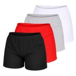 janisramone® Hotpants kız bisikletçi pantolonu, yumuşak elastik bel, yaz, fitness stüdyosu, yoga, jimnastik, kız, hafif aktif giyim, egzersiz spor pantolonu, bale kızı, neon dans şortu, 4 adet, Siyah