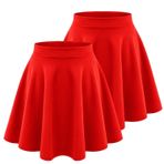 janisramone® Kızlar için paten eteği, yumuşak, tek renkli, yüksek bel, çocuklar için etek, bale, dans, oyun, spor, siyah, mini etek, gündelik, alevli, okul eteği, genç, kız kıyafetleri, Kırmızı, 11-12