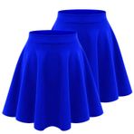 janisramone® Kızlar için paten eteği, yumuşak, tek renkli, yüksek bel, çocuklar için etek, bale, dans, oyun, spor, siyah, mini etek, gündelik, alevli, okul eteği, genç, kız kıyafetleri, Kraliyet