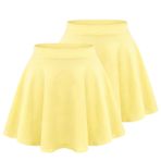 janisramone® Kızlar için paten eteği, yumuşak, tek renkli, yüksek bel, çocuklar için etek, bale, dans, oyun, spor, siyah, mini etek, gündelik, alevli, okul eteği, genç, kız kıyafetleri, Sarı, 5-6 Yaş
