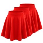 janisramone ® Kızlar için paten eteği, yumuşak, tek renkli, yüksek bel, çocuklar için etek, bale, dans, oyun ve spor, rahat siyah mini etek, çocuklar için, beyaz okul eteği, kız kıyafetleri, Kırmızı