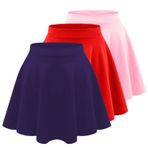 janisramone ® Kızlar için paten eteği, yumuşak, tek renkli, yüksek bel, çocuklar için etek, bale, dans, oyun ve spor, rahat siyah mini etek, çocuklar için, beyaz okul eteği, kız kıyafetleri, Mor