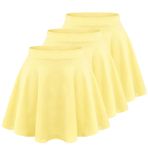janisramone ® Kızlar için paten eteği, yumuşak, tek renkli, yüksek bel, çocuklar için etek, bale, dans, oyun ve spor, rahat siyah mini etek, çocuklar için, beyaz okul eteği, kız kıyafetleri, Sarı, 3-4