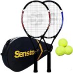 Janissary 27INÇ Yetişkin Tenis Raketi "2 Adet" ve "3 Adet" Tenis Topu, Deluxe Tenis Çantası - Siyah