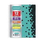 Janissary 8 4 Bölümlü 300 Yaprak A4 Sipralli Ayraçlı Defter 8 Kareli 4 Çizgili Çoklu Defter