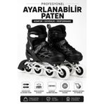 Janissary Siyah Alıştırma Pateni, Ayarlanabilir Plastik Işıklı Tekerlek.