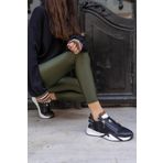 JANNİCA KADİN SİYAH SCUBA KUMAS DETAY SNEAKERS (SİYAH / 38)