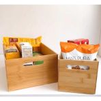 Janset Bambu 2'li Organizer Ekmek Sepeti ve Meyvelik Doğal Bambu Malzemeden Dayanıklı