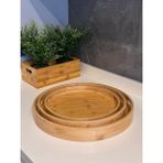 Janset Bambu 3’lü Yuvarlak Tepsi - 3lü