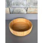 Janset Bambu Çizgili Kase Bambu Sunum Dekoratif Kase 22cm-6cm