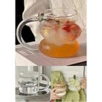 Janset Cam Kupa 350 ml Çay Kahve Kupası Boğumlu Kupa Bardak, Soğuk Kahve - 2adet