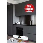 JANSIN HOME Mat Antresit Gri Folyo Dolap, Masa, Beyaz Eşya, Tezgah Arası Yapışkanlı Kaplama Folyosu