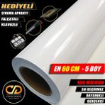 Jansın Home Parlak Beyaz Mutfak Dolap Tezgah Beyaz Eşya ve Mobilya Kaplama Yapışkanlı Folyosu 60 cm En 5 Ebat Boy - 60 x 400 cm