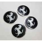 Jant Göbeği Arma Ferrari Alüminyum 60 Mm 4'Lü Set Siyah Krom