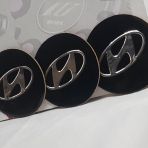 Jant Göbeği Arma Hyundai 60mm Aluminyum Siyah 4lü Hediyeli