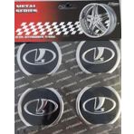 Jant Göbeği Arma Lada 60mm alüminyum yapıştırma 4lü set siyah