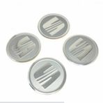 Jant Göbeği Arma Seat Alüminyum yapıştırma 60mm. 4'lü Set SİLVER