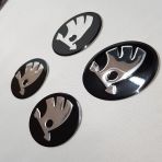 Jant Göbeği Arma Skoda Alüminyum Yapıştırma 54mm. 4lü Set Siyah