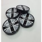 Jant Göbeği Mini Cooper 55/52 52mm Plasto 4 lü Siyah Gri Yazılı
