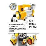 Janva Fenerli Kompresör 12V Taşınabilir 150 Psı Araba Oto Araç Motor Bisiklet Havuz Lastik Şişirme Pompası