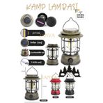 Janva Güneş Panelli Enerjili Solar Nostaljik Ledli Kamp Feneri Lamba Işıldak Usb Şarjlı Dekoratif Fener