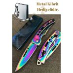 Janva Komple Çelik Cep Çakısı 16,5 Cm Metal Kibrit Hediyelidir. Kamp Hobi Paslanmaz Manuel