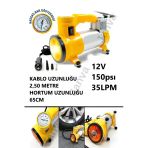 Janva Pro Kompresör 12V Taşınabilir 150 Psı Araba Oto Araç Motor Bisiklet Havuz Lastik Şişirme Pompası