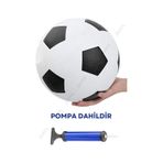 Janva Siyah Beyaz Maç Topu Futbol Topu Kauçuk + Pompa + Şişirme Iğnesi