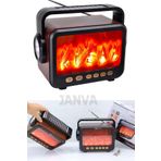 Janva ŞÖMİNELİ NOSTALJİK RADYO bluetooth Uyumlu Usb Şarjlı Değişebilir Pilli EL fenerli jnvşöm