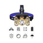 Janva Taka Riko 150w Ultra Güçlü Led Şarjlı 5 Led 5x Cree Led Kafa Feneri Avcı Feneri Balıkçı Kamp Lambası Çok Renkli