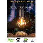 Janva Taşınabilir Şarjlı Led Ampül Outdoor Kamp Bahçe Lambası 10W Askılı Kırılmaz Led Işık