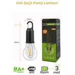Janva Taşınabilir Usb Şarjlı Led Ampül Outdoor Kamp Bahçe Lambası Askılı Kırılmaz Led Işık Işıldak