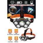 Janva Usb Şarjlı 150W Ultra Güçlü Led Şarjlı 5 Led 5X Cree Led Kafa Feneri Avcı Feneri Balıkçı Kamp Feneri